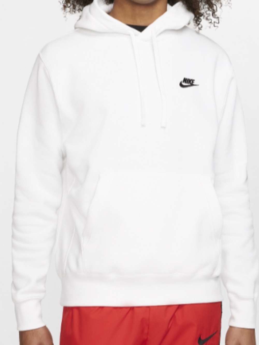 Nike White Hoodie with Black Swoosh Logo